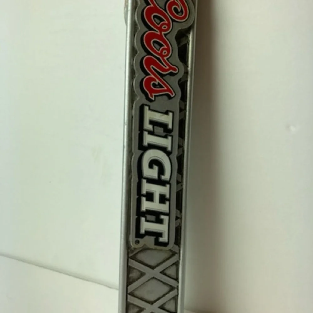 VTG Coor's Light Official Beer NFL Stamped Metal Grid Beer Tap Handle 12